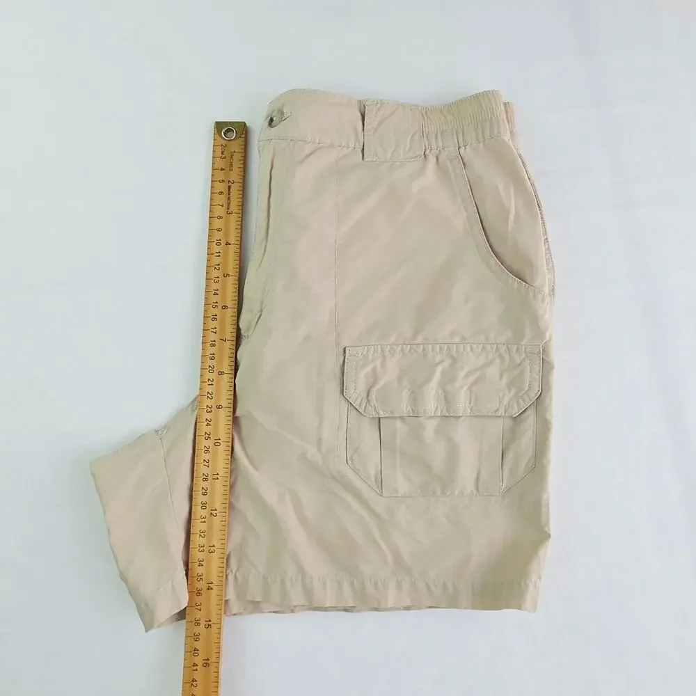 Columbia Cargo Shorts Women’s Size 10 Beige Khaki Hiking Utility Gorpcore